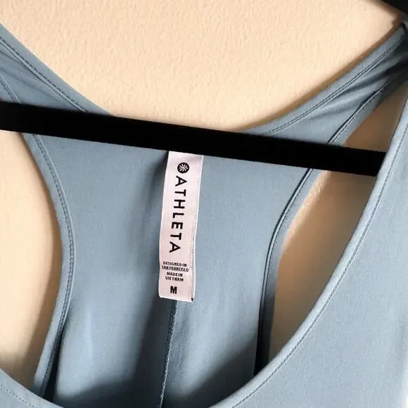 Athleta Blue Presidio Traveler Lightweight Racerback Maxi Hi Low Dress Medium - Picture 5 of 8